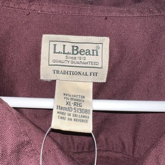 NWT L.L. Bean Men's Bean Flex Twill Long Sleeve Button Down Shirt Size XL-Reg - Picture 2 of 8